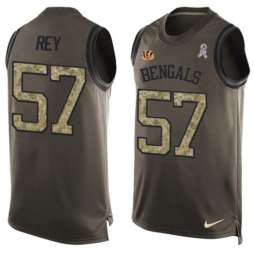 Nike Bengals #57 Vincent Rey Green Men's Stitched NFL Limited Salute To Service Tank Top Jersey
